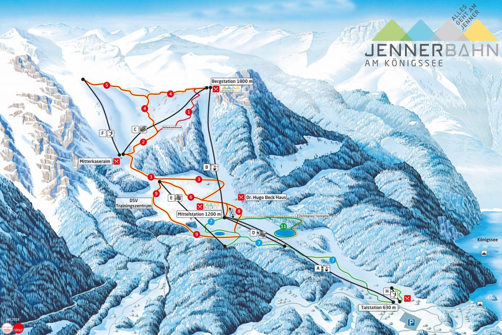 Mapa de pistas de Jenner Berchtesgaden