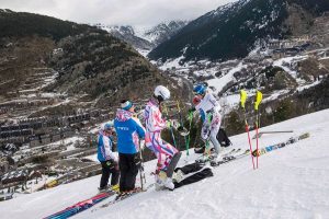 Primer contacto de las corredoras de Copa del Mundo con las pistas de Grandvalira