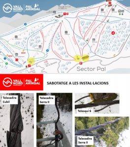 Sabotaje en los Telesillas de Vallnord Pal-Arinsal