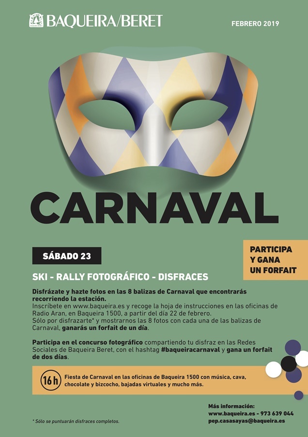 Carnaval con un original Ski Rally Fotográfico de disfraces en Baqueira Beret 