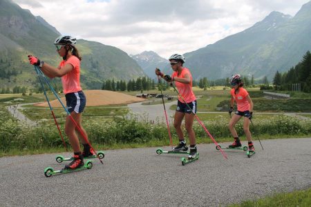 El equipo catalán de esquí de fondo prepara la temporada con el rollerski