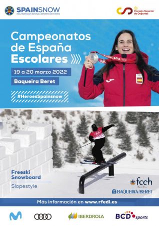 La RFEDI junto con el Consejo Superior de Deportes (CSD) han acordado la celebración de los Campeonatos de España Escolares de esquí alpino, esquí de fondo, snowboard y freestyle skiing entre el 19 al 27 de marzo con forfaits y inscripciones a cero euros.