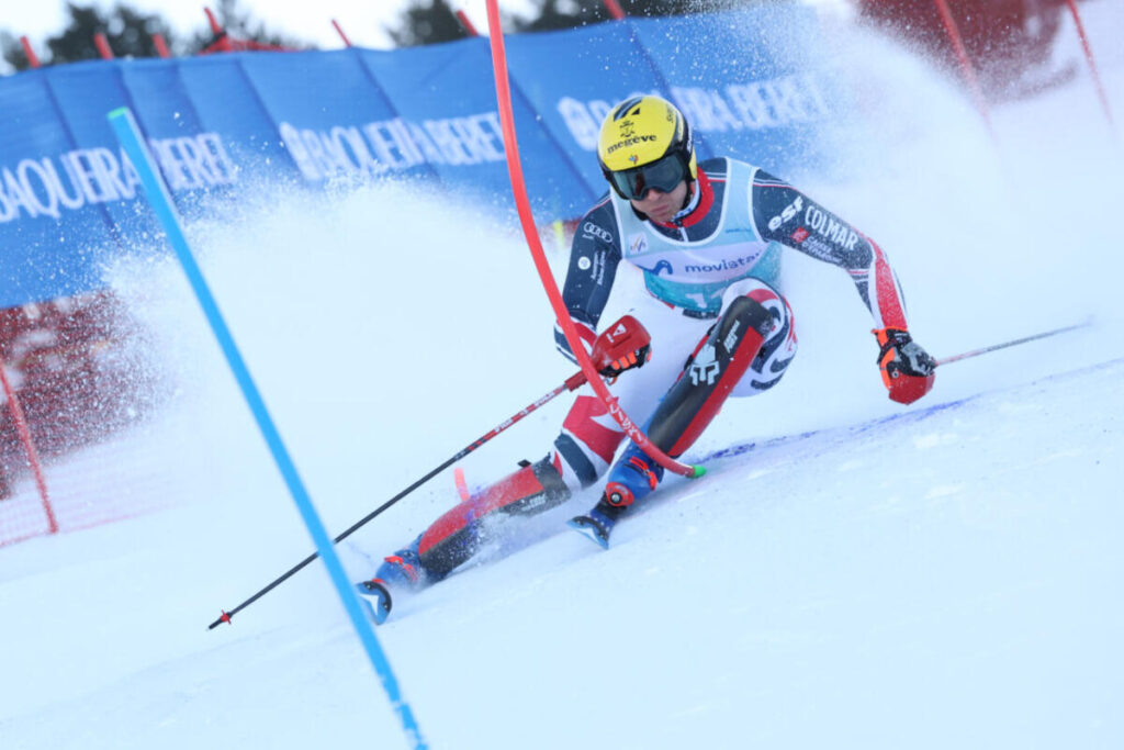 Tommaso Saccardi, nuevo líder de la Copa de Europa tras su victoria en el Slalom de Baqueira Beret